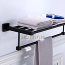 GobekUsa Black Towel Rack: Wall-mounted Aluminium Bathroom Accessories