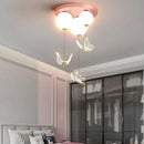 GobekUsa Butterfly Ball Ceiling Lamp: Warm & Romantic Pendant Light for Children's Room