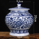 GobekUsa Blue White Porcelain Storage Tank for Living Room Decor & Small Objects.