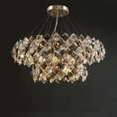 GobekUsa Crystal Dimmable LED Chandelier in Gold and Silver Finishes