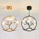 GobekUsa Gold Glass Ball Chandelier Nordic Design for Home Dining Kitchen Restaurant Hallway