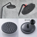 GobekUsa Black Bronze Bathroom Shower Set with 8" Rainfall Head - Wall Mounted
