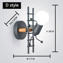 GobekUsa Cartoon Matchstick Man Wall Lamp for Kids Room and Home Decor