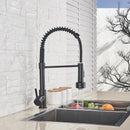GobekUsa Black LED Kitchen Faucet Pull Down Mixer Tap 360° Rotation Stream Sprayer