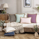 GobekUsa Hemp Rope Edging Lotus Leaf Hug Pillowcase - Medium Cotton Linen Cushion Cover
