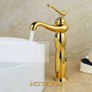 GobekUsa Gold Brass Tall Basin Faucet: Luxurious European Style Mixer Tap Y-5062