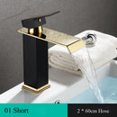 GobekUsa Black Gold Basin Faucet Deck Mounted Bathroom Sink Tap Cold Hot Water Mixer