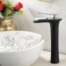 GobekUsa Grey Waterfall Brass Basin Faucet - Hot Cold Mixer Tap for Bathroom Sink