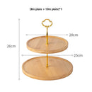 GobekUsa Bamboo Fruit Cake Stand Set Wood Tableware Snack Dessert Candy Plate