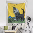 GobekUsa Black Cat Tarot Tapestry: Psychedelic Hippie Wall Hanging Room Decor