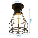GobekUsa Iron Cage Ceiling Light Modern Nordic Retro Black Loft E27 Home Lighting