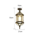 GobekUsa Black Rustic Outdoor Hanging Lantern Light with Clear Glass Flush Mount Fixture