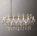 GobekUsa Crystal Iron Chandelier: Modern Brass Candle Chandeliers for Living Dining Room