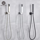 GobekUsa Black ABS Handshower Head with 150cm Stainless Hose - Wall Mounted Faucet Accessory