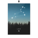 GobekUsa Leo Cancer Zodiac Canvas Art Nordic Prints for Kids Room Home Decor