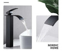 GobekUsa Gold Waterfall Basin Faucet: Brass Bathroom Mixer Tap, Hot Cold Sink Faucet