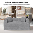 Convertible Sleeper Sofa Bed with Velvet Upholstery & Iron Frame