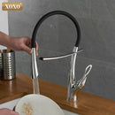 GobekUsa Brushed Nickel Kitchen Faucet Pull Down Single Handle 360° Rotation