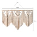 GobekUsa Large Hand-Woven Macrame Wall Hanging Tapestry with Wooden Stick & Tassels
