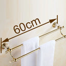 GobekUsa Crystal Gold Double Towel Bar for Bathroom, 60cm Length