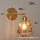 GobekUsa Japanese Copper Glass Wall Lights Modern LED Sconce for Bedroom Stair Mirror