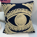 GobekUsa Embroidered Cotton Throw Pillow Cover 45x45cm, Pink Art Decor Home Accent