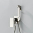 GobekUsa Brass Bidet Faucet: Cold Hot Water Mixer, Square Shower Sprayer Head, Toilet Tap