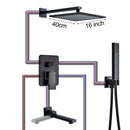 GobekUsa Black Bronze Shower Faucet Set with Rainfall Mixer Tap & 2-ways Valve