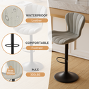Swivel Bar Stools Set of 2 — Adjustable Counter Height with Fabric Seat & Footrest
