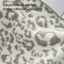 GobekUsa Cozy Leopard Print Knitted Blanket - Winter Faux Fur Microfiber Throw