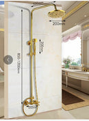 GobekUsa Dual Handle Wall Mounted Rainfall Shower System with Sliding Bar