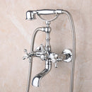 GobekUsa Brass Bathroom Faucet Set with Hand Shower - Wall Mounted Chrome Water Mixer