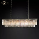 GobekUsa LED Rectangular Crystal Chandelier for Dining Living Kitchen Island