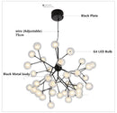 GobekUsa Heracleum Firefly Glass Ball Chandelier: Gold Luxury Lighting for Dining Kitchen Staircase