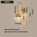 GobekUsa Crystal Wall Lamp: Luxury Lighting for Bedroom, Living Room, Hotel, Cafe, Lobby