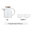 GobekUsa 1.8L Transparent Borosilicate Glass Teapot | Heat-Resistant Flower Tea Set