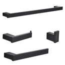 GobekUsa Black Bathroom Hardware Set: Robe Hook, Towel Rail, Rack, Shelf, Tissue Holder & More