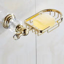 GobekUsa Gold Crystal Bathroom Accessories Set: Luxe Brass Bath Hardware Wall Mount Collection