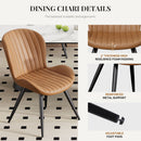 Upholstered Ribbed Dining Chairs, Set of 4 — Modern Metal Legs