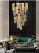 12 Lights -Luxury modern LED chandelier for staircase, lobby, living room, stairwell