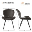 Upholstered Dining Chairs Set of 4 — Midcentury PU Leather, Metal Legs