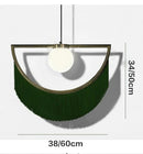 GobekUsa Coloured Tassel Glass Ball Pendant Light for Boho Minimalist Style Bedroom & Restaurant