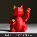 GobekUsa Lucky Cat Resin Statue: Modern Nordic Home Decor Figurine