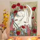 GobekUsa Cat Botanical Flower Wall Tapestry for Living Room Bedroom Home Decor
