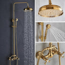 GobekUsa Gold Brass Shower Faucet Set with Tub Spout and Dual Handles