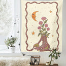GobekUsa Astrology Tarot Card Tapestry Sun Moon Goddess Wall Hanging Décor
