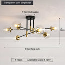 GobekUsa Black & Gold LED Round Ball Chandelier - Elegant Lighting Fixture for Home