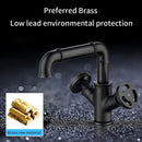GobekUsa Black Brass Bathroom Faucets Dual Handle Water Mixer Tap