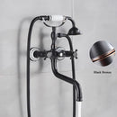 GobekUsa Antique Brass Wall Mount Bath Shower Mixer Tap with 30cm Spout Rotation