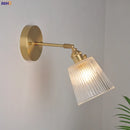 GobekUsa Japanese Copper Glass Wall Lights Modern LED Sconce for Bedroom Stair Mirror